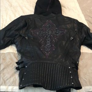 Black purple HarleyDavidson jacket w insert jacket